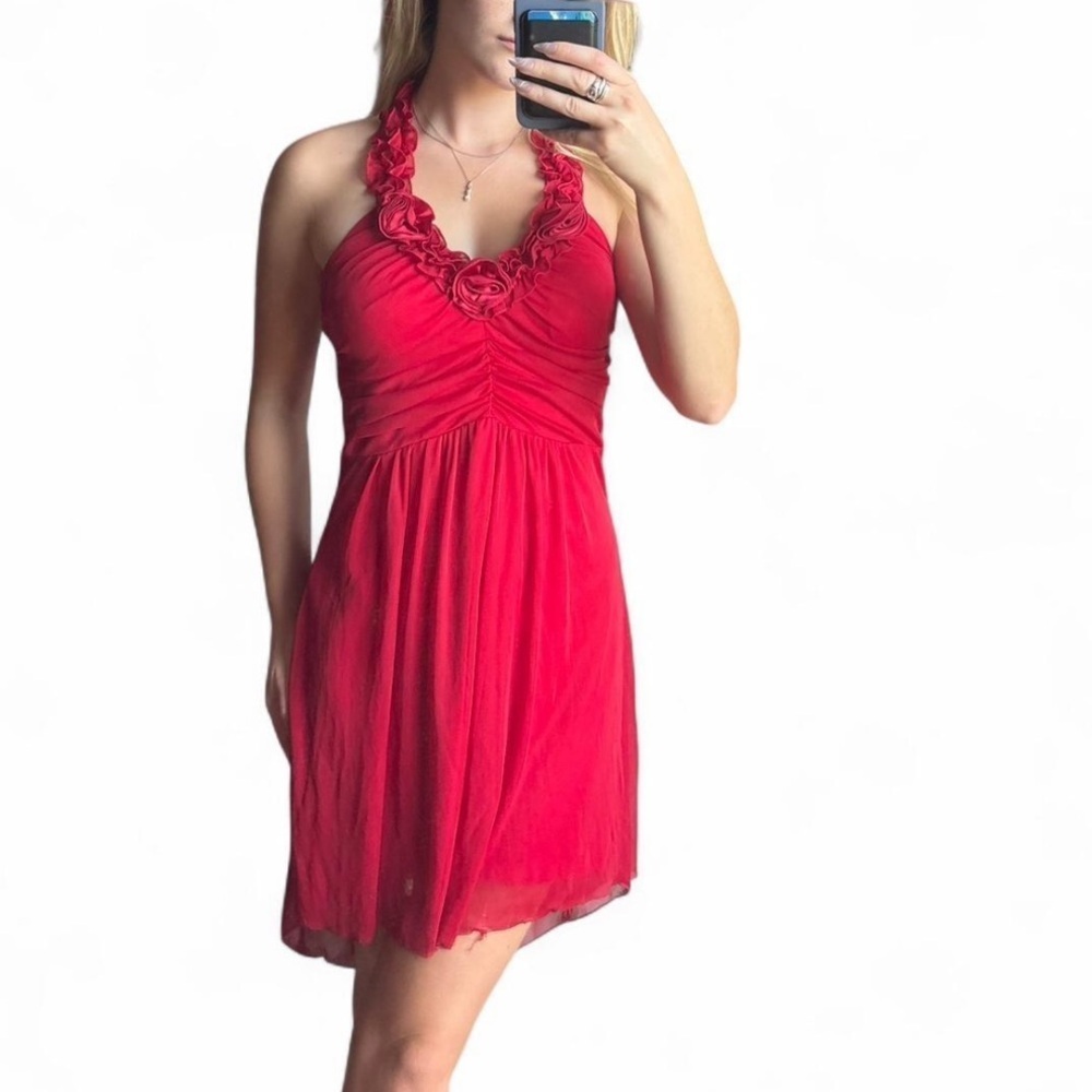 Vintage Trixxi Vibrant Red Backless Dress